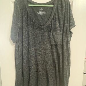 Torrid Black Short Sleeve V-Neck Tee